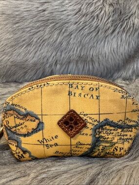 Patricia Nash Map-Print Yellow Coin Pouch